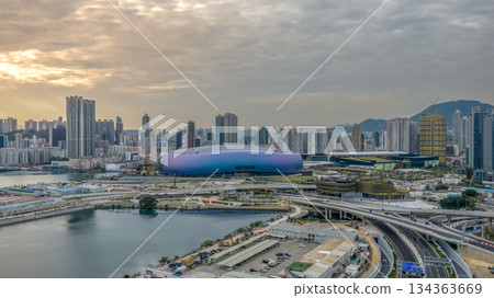 Dec 14 2025 Hong Kong Trunk Road T2 Highway Infrastructure Construction View 134363669