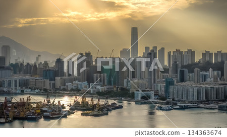 Dec 14 2025 Hong Kong Trunk Road T2 Highway Infrastructure Construction View Dec 14 2025 Hong Kong Trunk Road T2 Highway Infrastructure Construction View 134363674
