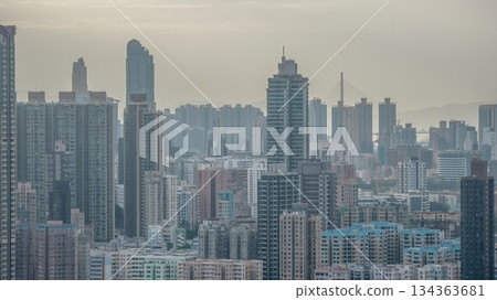 Dec 14 2025 Panoramic Kowloon Skyline View Across Victoria Harbour Hong Kong Dec 14 2025 Panoramic Kowloon Skyline View Across Victoria Harbour Hong Kong 134363681