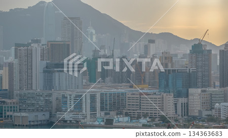 Dec 14 2025 Panoramic Kowloon Skyline View Across Victoria Harbour Hong Kong Dec 14 2025 Panoramic Kowloon Skyline View Across Victoria Harbour Hong Kong 134363683