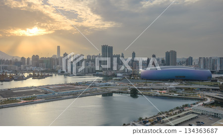 Dec 14 2025 Hong Kong Trunk Road T2 Highway Infrastructure Construction View 134363687