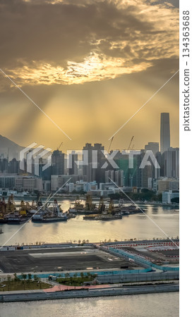 Dec 14 2025 Hong Kong Trunk Road T2 Highway Infrastructure Construction View Dec 14 2025 Hong Kong Trunk Road T2 Highway Infrastructure Construction View 134363688