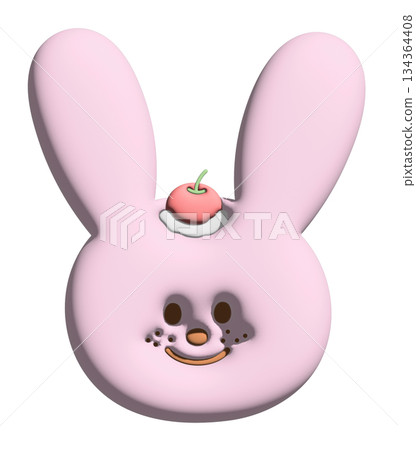 Illustration of happy bunny in 3D for model, merchandise, rabbit cartoon, character, comic, happy easter, emoji, mood, emotion, feeling, zoo, souvenir shop, pin, animal brooch, sticker, pet, label Illustration of happy bunny in 3D for model, merchandise, rabbit cartoon, character, comic, happy easter, emoji, mood, emotion, feeling, zoo, souvenir shop, pin, animal brooch, sticker, pet, label 134364408