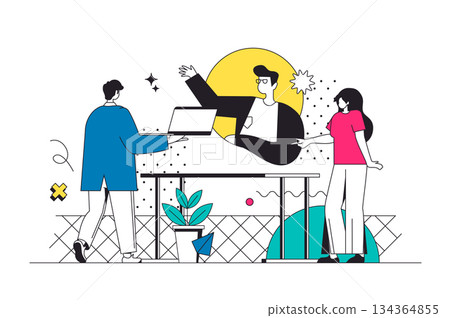 Business Training Outline Illustration 134364855