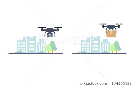 城市景觀、航拍攝影無人機及送貨無人機 城市景觀、航拍攝影無人機及送貨無人機 134365121