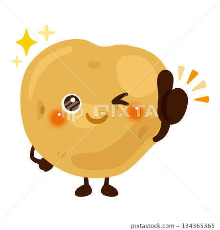 Potato character illustration giving a good sign 134365365