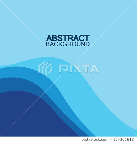 Blue wave vector abstract background flat design stock illustration 134365618