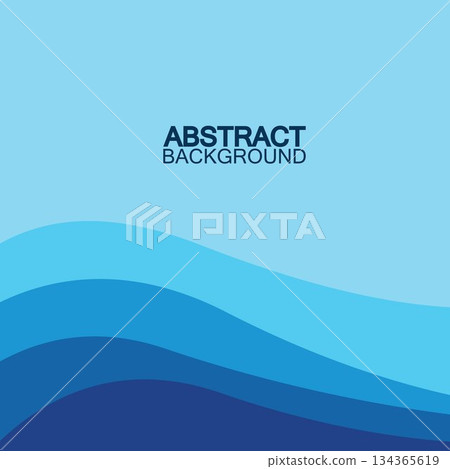 Blue wave vector abstract background flat design stock illustration 134365619