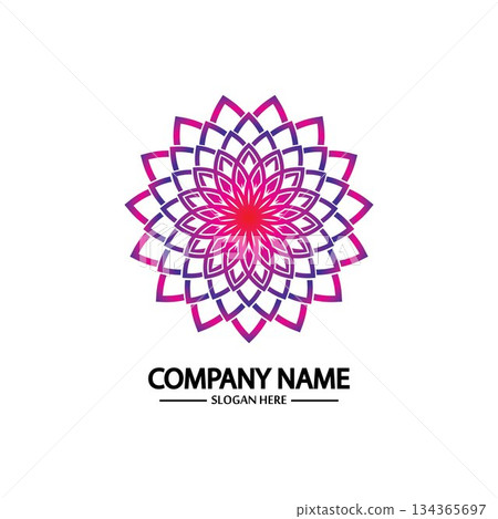 Flower logo. The circular logo. Logo of the flower. Stylized flower. Petals. Simple logo. The brand name emblem logo. Mandala. Logo boutique. Logotype for beauty. Logo for flower shop. Flower logo. The circular logo. Logo of the flower. Stylized flower. Petals. Simple logo. The brand name emblem logo. Mandala. Logo boutique. Logotype for beauty. Logo for flower shop. 134365697