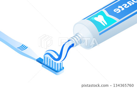 Toothpaste concept banner, isometric style 134365760