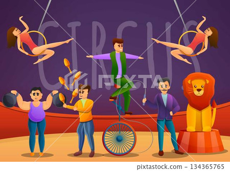 Jongleurs concept banner, cartoon style Jongleurs concept banner, cartoon style 134365765