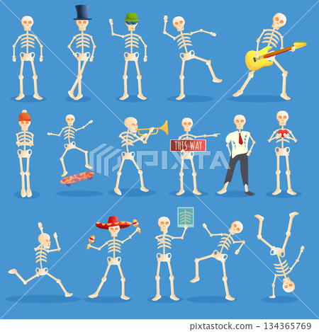 Halloween icons set, cartoon style 134365769