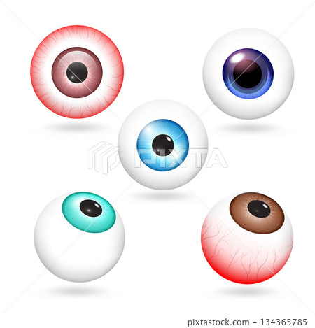 Eyeball icons set, realistic style Eyeball icons set, realistic style 134365785