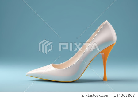 白色尖头高跟女鞋展示 134365808
