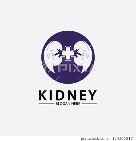 Health and Care Kidney Logo Design Concept. Urology Logo Vector Template 134365817