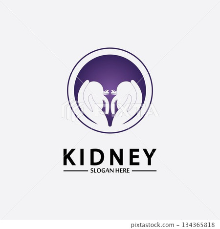 Health and Care Kidney Logo Design Concept. Urology Logo Vector Template 134365818