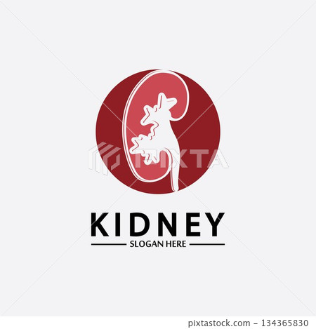 Health and Care Kidney Logo Design Concept. Urology Logo Vector Template 134365830