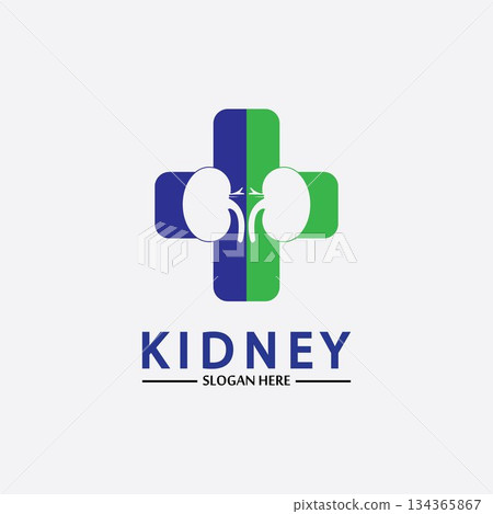 Health and Care Kidney Logo Design Concept. Urology Logo Vector Template Health and Care Kidney Logo Design Concept. Urology Logo Vector Template 134365867