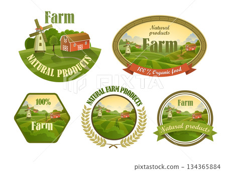 Farm fresh emblems set 134365884