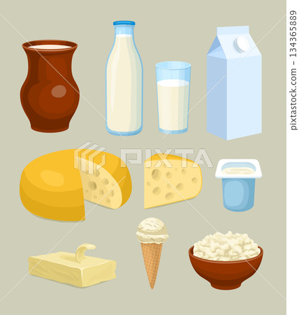 Diary Icons Set, cartoon style 134365889