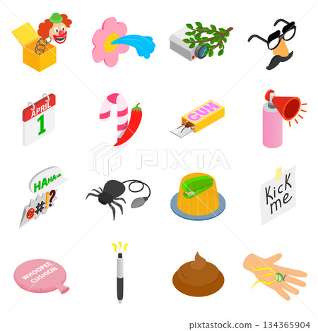 Joke icons set Joke icons set 134365904