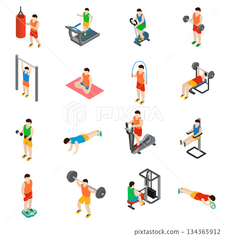 Gym icons set 134365912