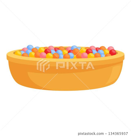 Colorful plastic ball pit full of small balls for playing 134365937