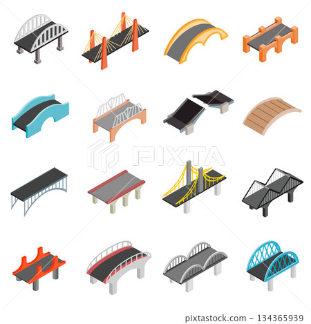 Bridge set icons Bridge set icons 134365939