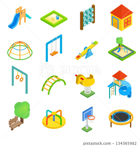 Playground isometric 3d icons 134365982
