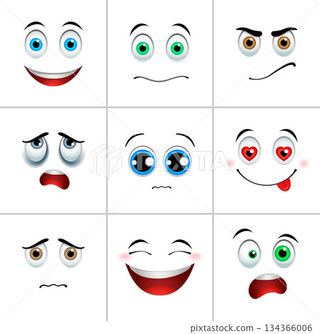 Emotions set, square Emotions set, square 134366006