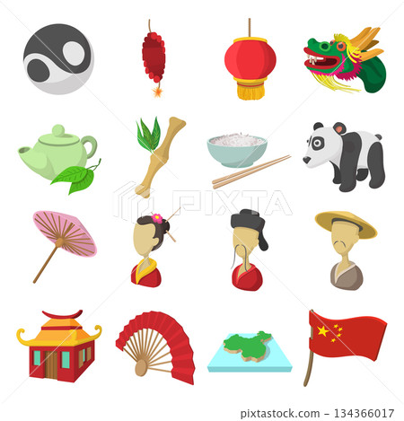 China cartoon icons China cartoon icons 134366017