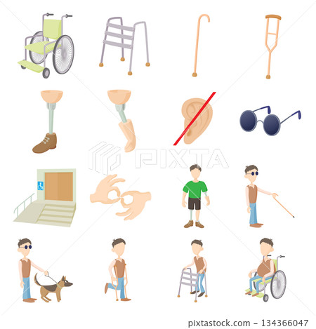 Disabled people care set 134366047