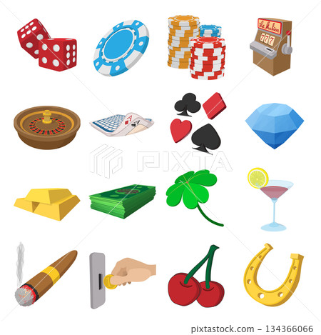 Casino cartoon icons set 134366066