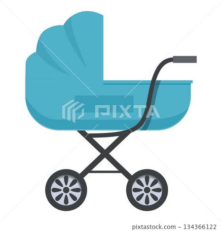 Empty baby carriage waiting for a newborn child 134366122