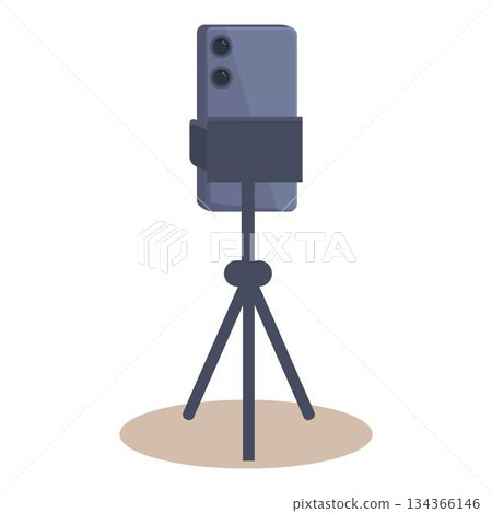 Smartphone mounted on tripod for streaming or recording Smartphone mounted on tripod for streaming or recording 134366146