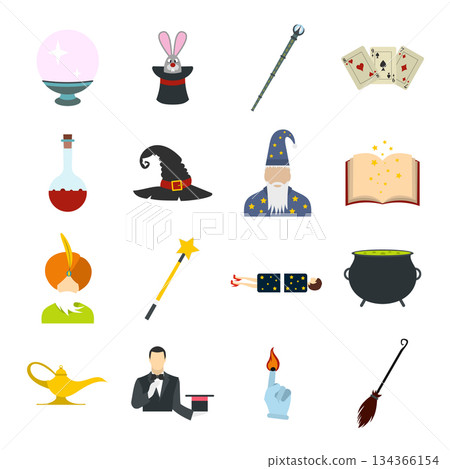Focus flat icons set 134366154