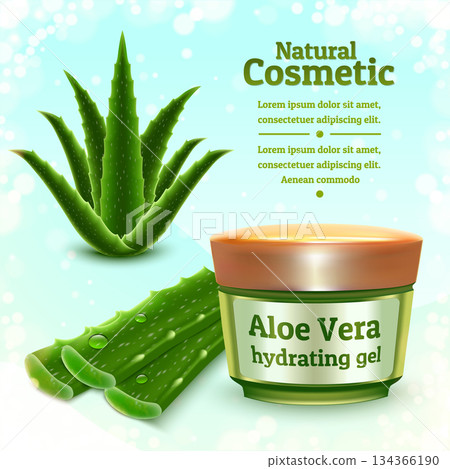 Aloe vera concept background, realistic style Aloe vera concept background, realistic style 134366190