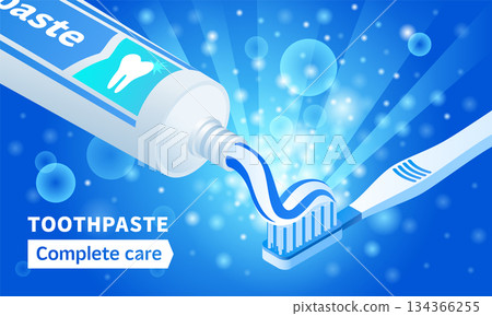 Toothpaste tube concept background, isometric style 134366255