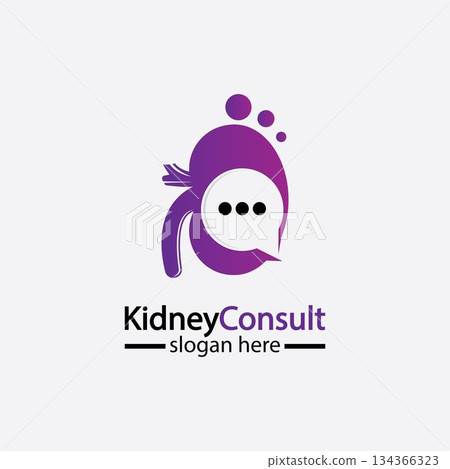 Kidney Consult logo designs concept vector, Kidney Healthcare logo template,Urology logo vector template. 134366323