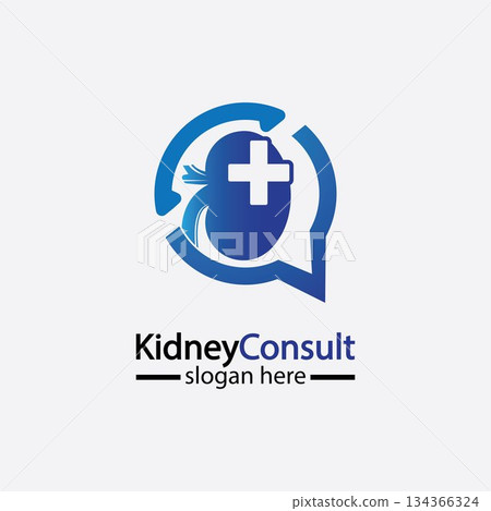 Kidney Consult logo designs concept vector, Kidney Healthcare logo template,Urology logo vector template. 134366324