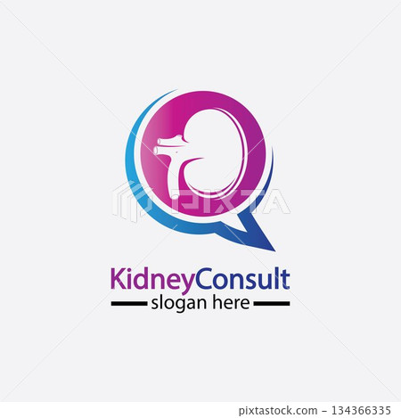 Kidney Consult logo designs concept vector, Kidney Healthcare logo template,Urology logo vector template. 134366335