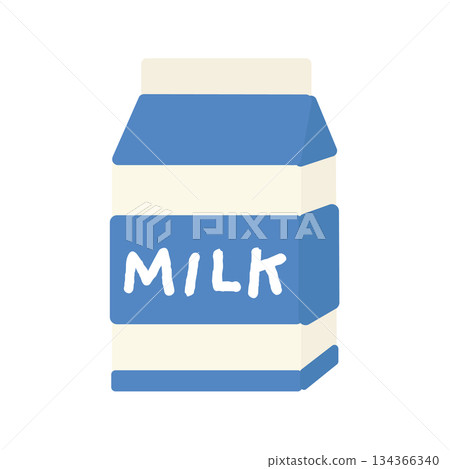 Milk in a paper carton (milk letter) illustration Milk in a paper carton (milk letter) illustration 134366340