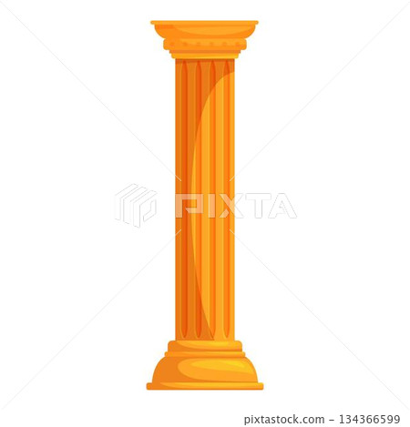 Golden greek column standing tall representing power and history 134366599