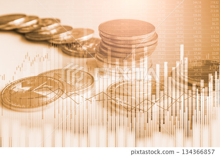 Modern way of exchange. Bitcoin is convenient payment in global economy market. Virtual digital currency and financial investment trade concept. Abstract cryptocurrency with gold bitcoin background. Modern way of exchange. Bitcoin is convenient payment in global economy market. Virtual digital currency and financial investment trade concept. Abstract cryptocurrency with gold bitcoin background. 134366857