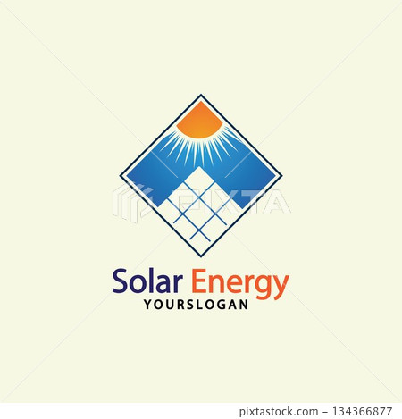 Sun solar energy logo design template. solar tech logo designsv 134366877