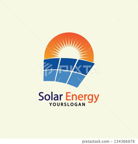 Sun solar energy logo design template. solar tech logo designsv 134366878