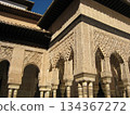 Arabesque-decorated arches of the Nasrid Palaces 134367272