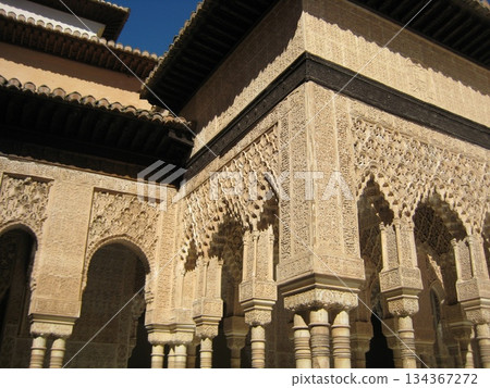 納斯里德宮殿的阿拉伯式裝飾拱門 134367272