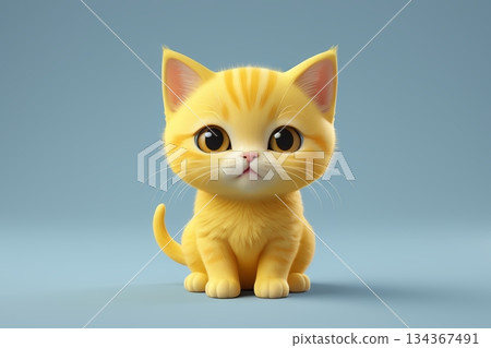 Cute cartoon kitten image 134367491