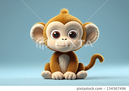 可爱卡通猴子形象 134367496